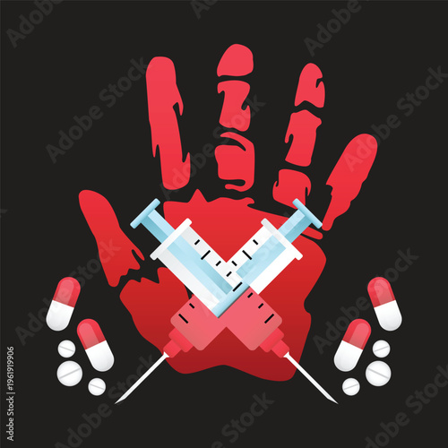 Drug Abuse Day vector Illustration
