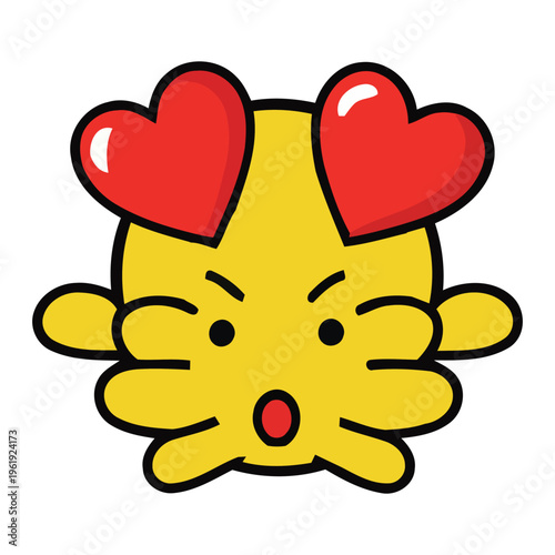 Cute Yellow Creature with Heart Eyes
