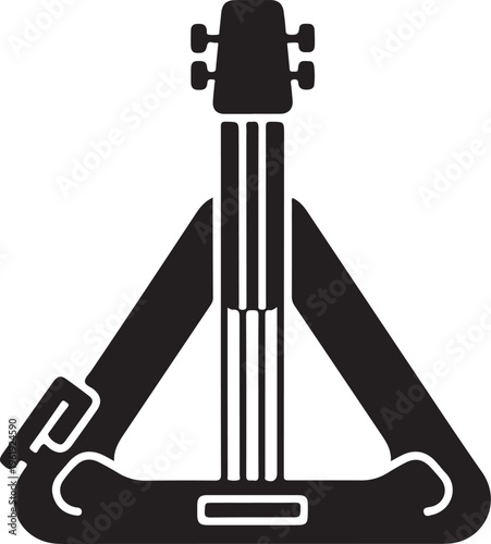 Guitar with seat belt on white background  musical instrument concept