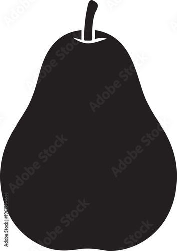 Pear silhouette for healthy eating and dieting natural fruit icon for culinary use simple design element isolated.