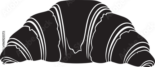 Croissant silhouette for breakfast bakery and pastry shop design French pastry icon for food menus and advertising.