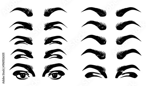 A comprehensive collection of 20 unique eyebrow designs and shapes for makeup and artistic inspiration