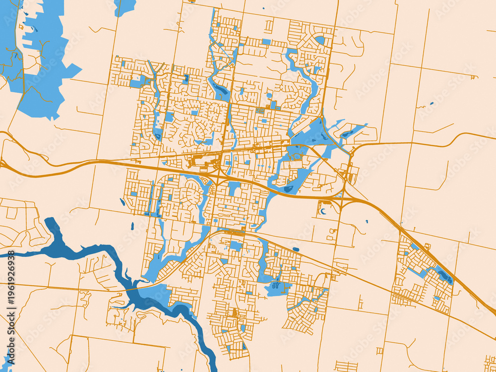 Naklejka premium Melton street network map — Australia