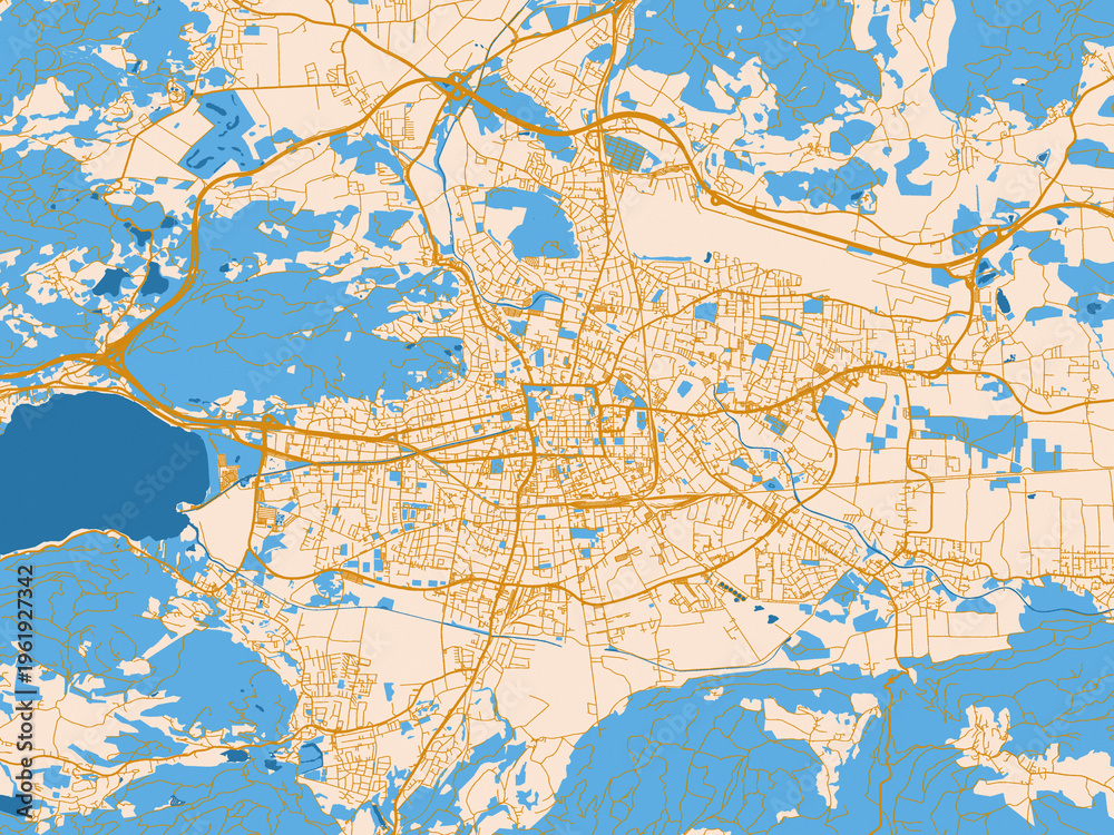 Fototapeta premium Klagenfurt – street map, Austria