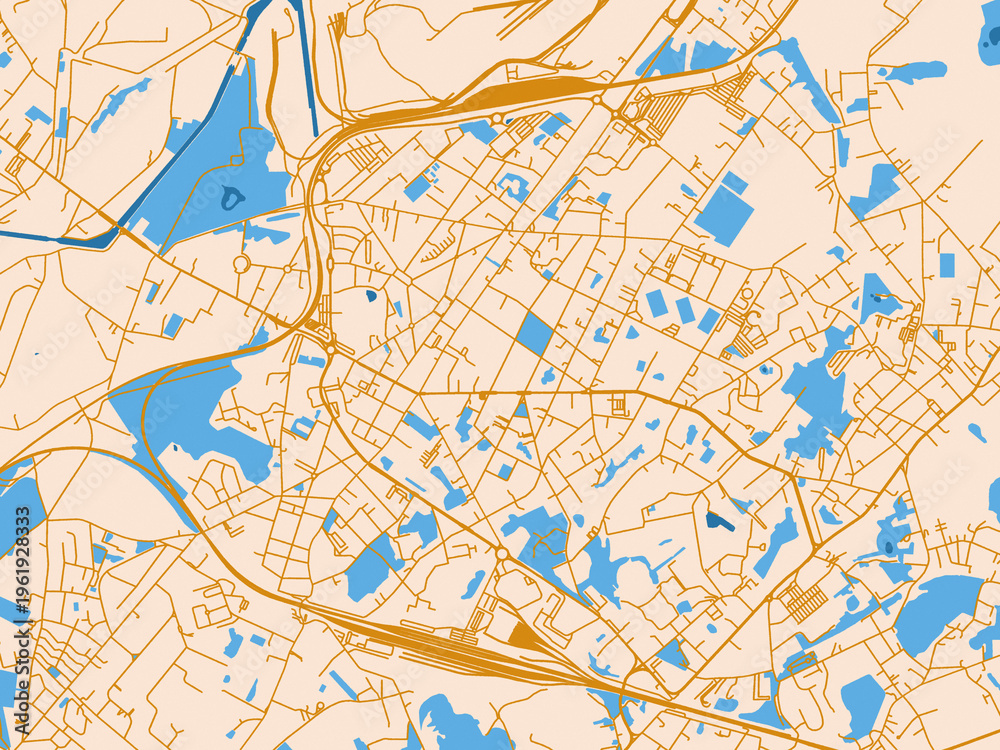 Fototapeta premium La Louviere – street map, Belgium