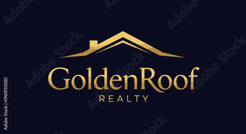 Golden Roof Realty Company Logo Design.