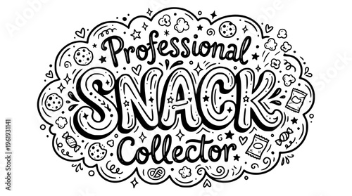 Professional snack collector with a playful design and graphics