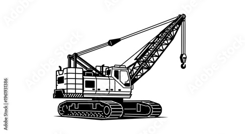 Large construction crane machine equipment.