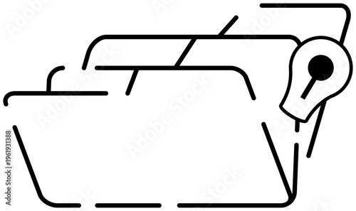 Folder Lamp Idea Outline Icon Editable Color Vector