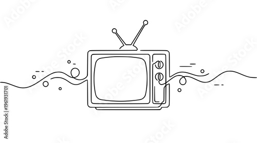 Vector illustration of a vintage television set design