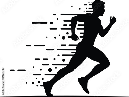 running, runner, athlete, sport, fitness, speed, sprint, silhouette, motion, training, exercise, marathon, active, vector, illustration, energy, movement, workout, track, healthy