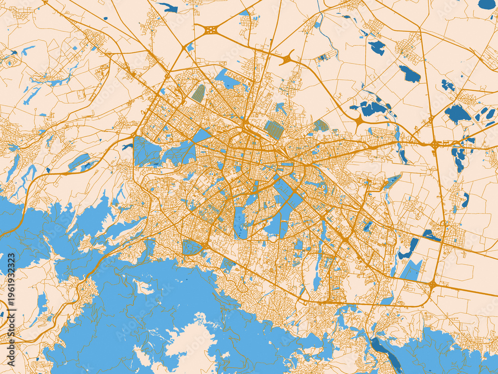 Fototapeta premium Infographic city map of BUL, Sofia