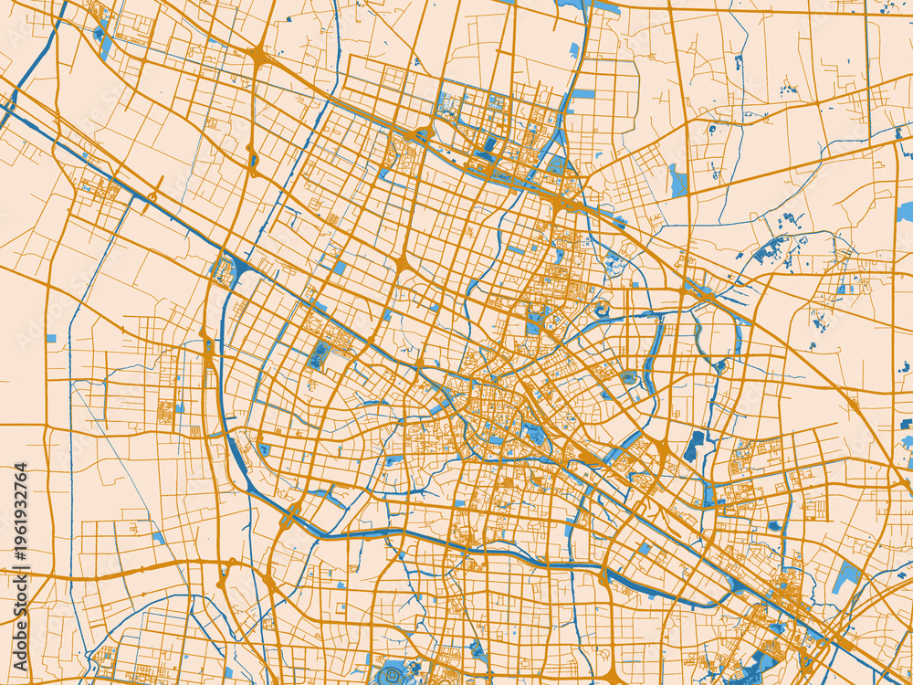 Obraz premium Changzhou – street map, China