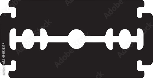 Razor blade silhouette icon for shaving and barber tool