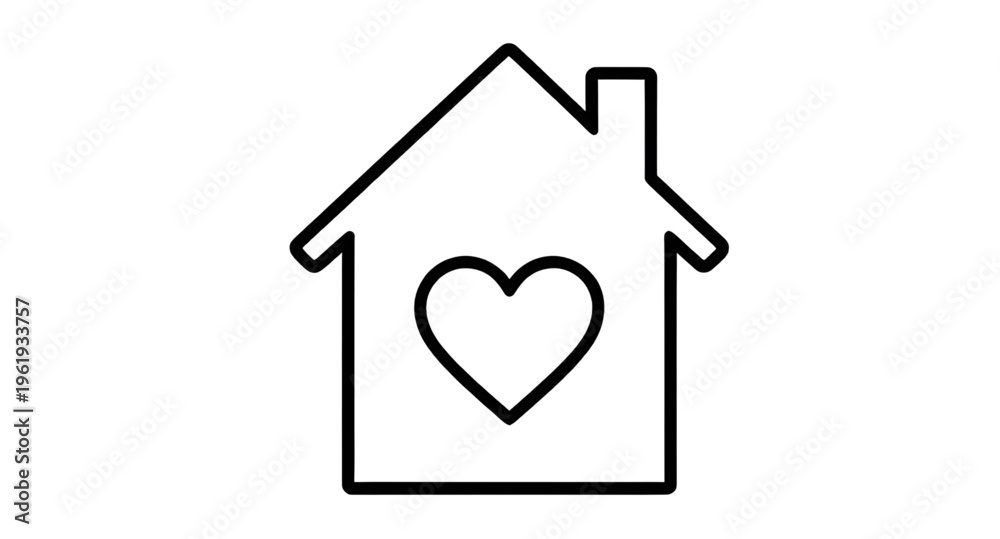 Obraz premium home, house, building, property, realestate, residence, dwelling, family, living, shelter, roof, wall, door, window, interior, exterior, love, heart, romance, romantic, care, affection, relationship, 