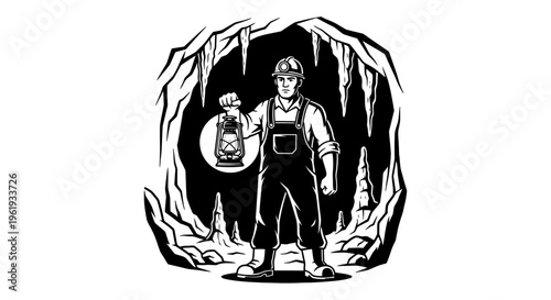 Man wearing overalls and a hard hat.