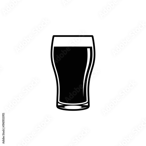 Silhouette of a Filled Pint Glass with Dark Beer
