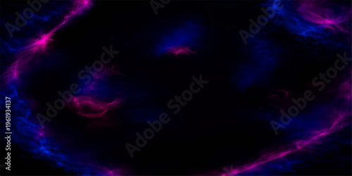 An abstract galaxy nebula background glows with purple and pink energy, featuring a bright starry sky and dark cosmic plasma for a science fiction universe art design