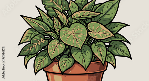 Potted Plant with Green Leaves 1.