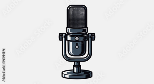 Professional studio microphone on stand.