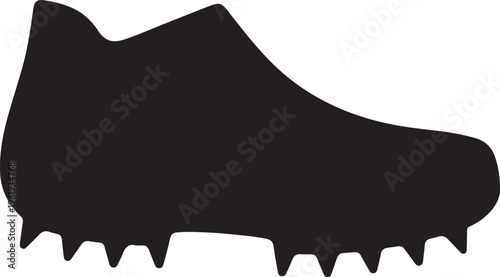 Soccer cleat silhouette icon for football sports equipment
