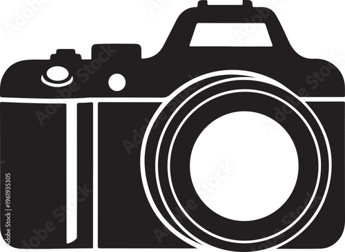 Camera icon graphic design element for photography and videography isolated on transparent background