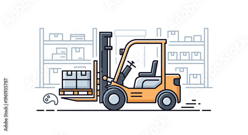 Yellow Forklift with Blue Seat 1.