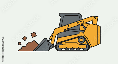 Yellow skid steer loader machine 4.