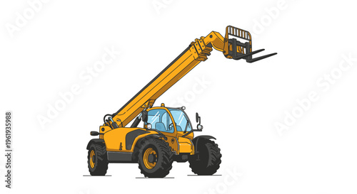 Yellow Telehandler Forklift Machine Equipment.