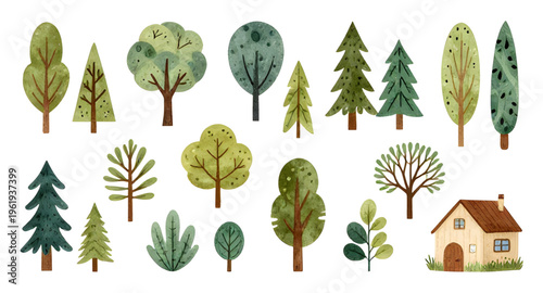 tree, cartoon, trees, cute, nature, plant, forest, garden, foliage, leaf, leaves, green, branch, trunk, wood, landscape, park, outdoor, environment, ecology, eco, organic, growth, spring, summer, flor