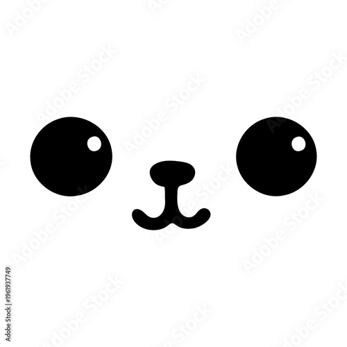 A cute cartoon bear face icon with big eyes and a nose