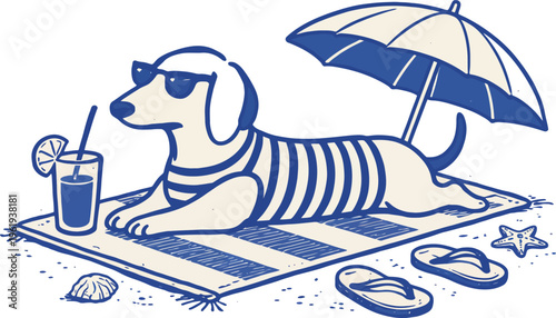Dog Days of Summer T-shirt design with playful dogs, sun, and summer vibes. Perfect for pet lovers, summer fun, beach trips, and casual wear. Ideal for print-on-demand and seasonal apparel. 
