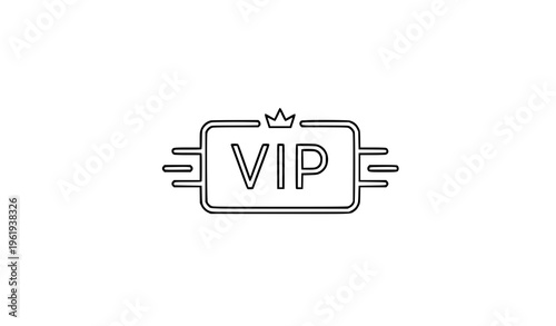 VIP premium membership badge line icon exclusive service vector