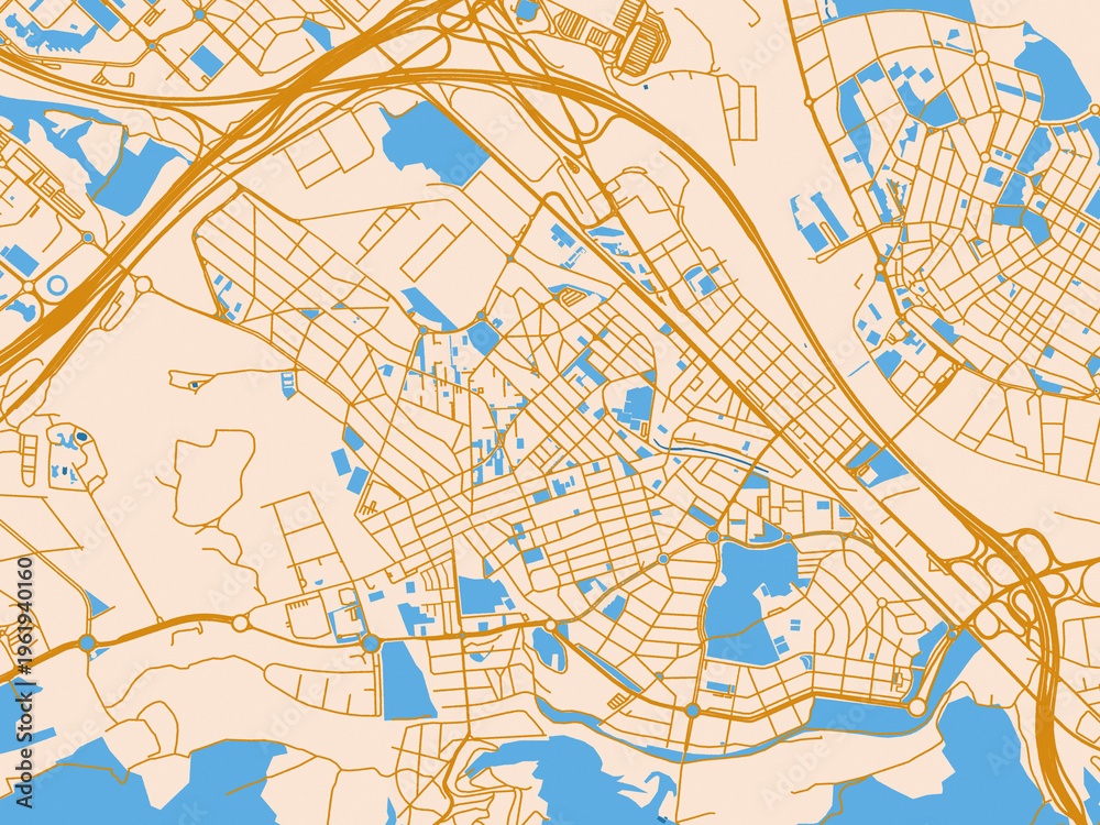 Obraz premium Urban grid map — Cerdanyola del Valles, Spain
