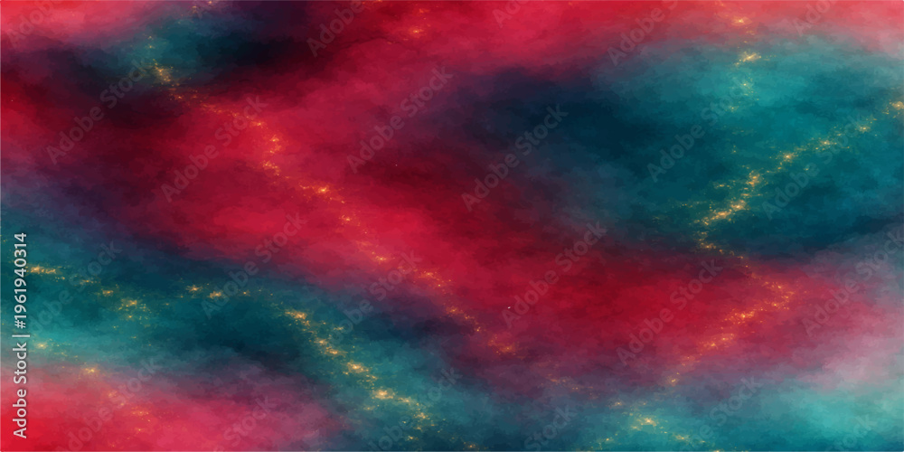 Fototapeta premium An abstract watercolor background features a vibrant blend of orange and red fire textures mixed with bright blue paint and smoke patterns to create a grunge illustration for a wallpaper backdrop
