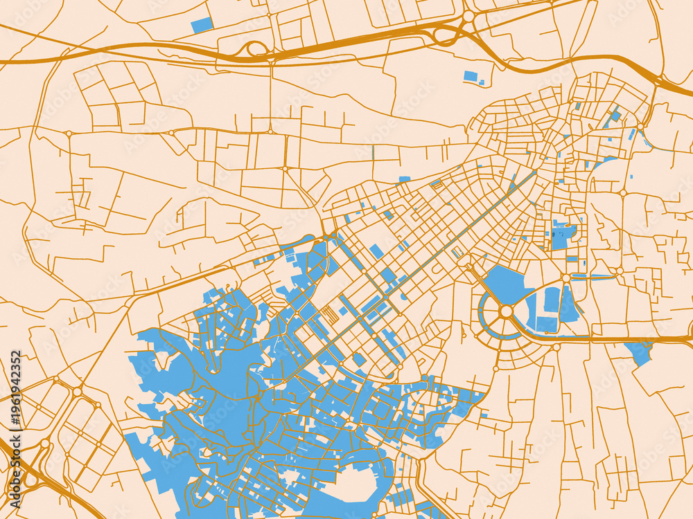 Naklejka premium Minimal street plan of Torrent, Spain