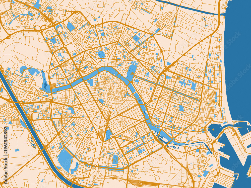 Obraz premium Infographic city map of Valencia, Spain