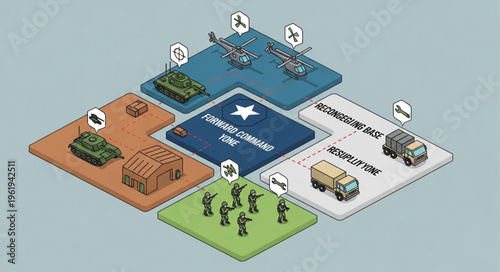 Photography Isometric Military Assets - A Strategic Overview of Land, Air, and Logistics