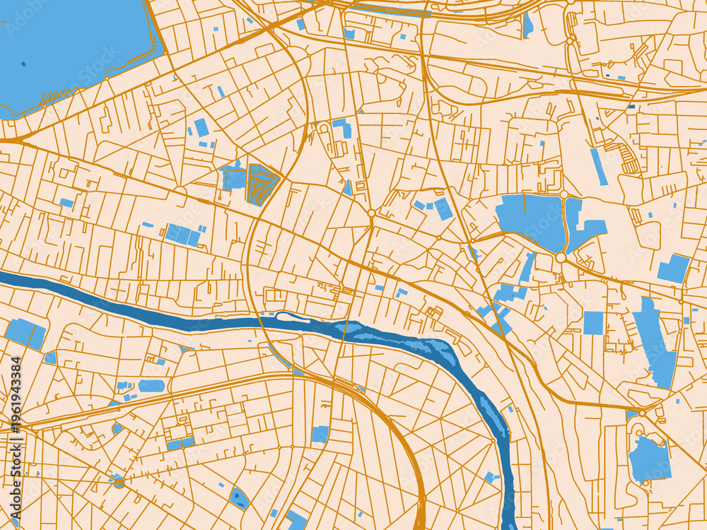 Obraz premium Infographic city map of Champigny-sur-Marne, France