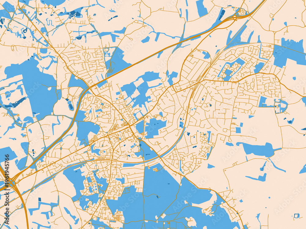 Naklejka premium Cartographic street layout — Brentwood, United Kingdom