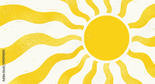Vibrant illustration of a stylized sun.