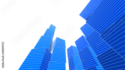 abstract modular architecture 3d rendering