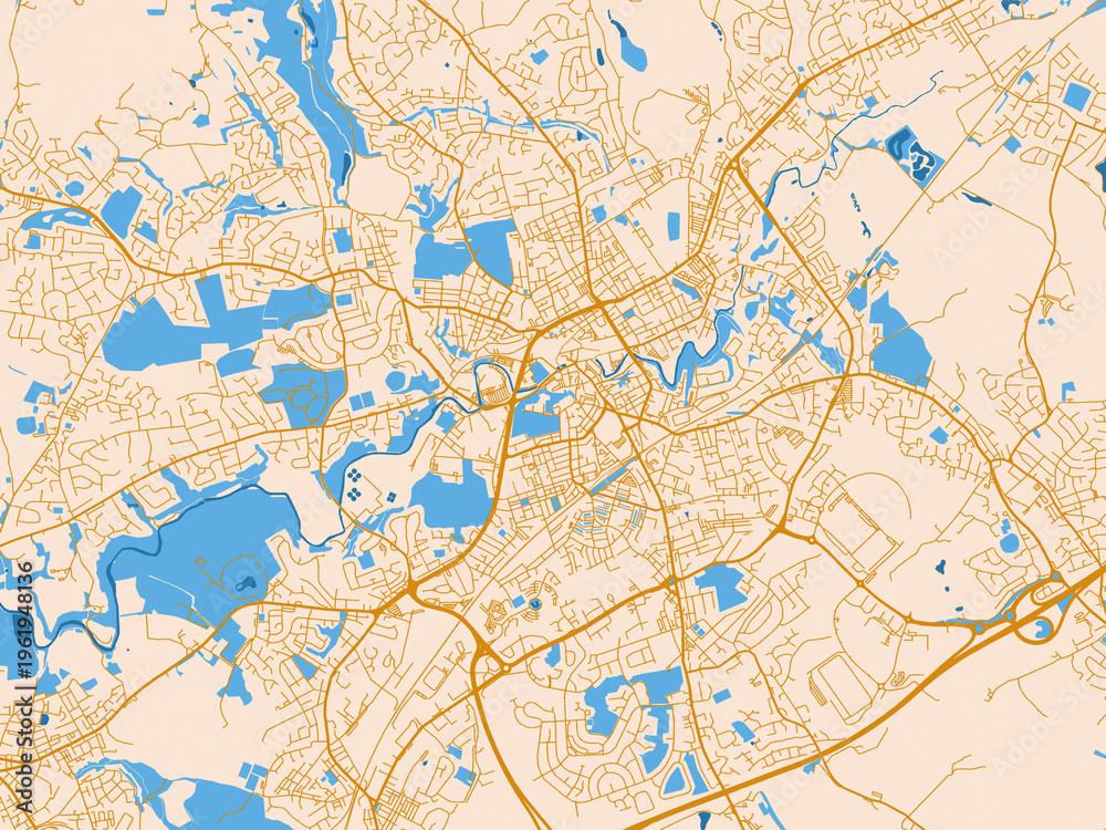 Naklejka premium City layout map – Rochdale (United Kingdom)