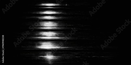 Brushed silver metallic plate with a shiny stainless steel texture featuring abstract light and dark patterns on a gray aluminium surface