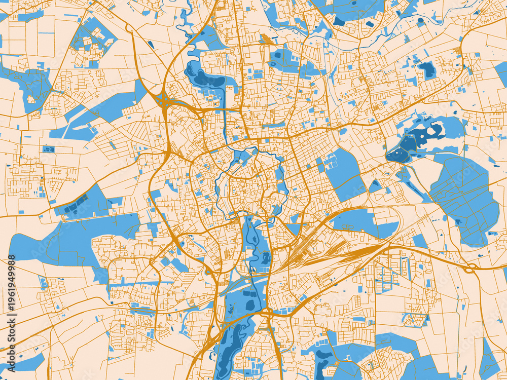 Obraz premium Urban cartographic illustration — Braunschweig, Germany