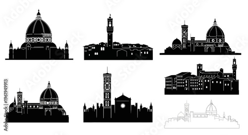 Florence Skyline Silhouettes: Iconic Architecture Collection