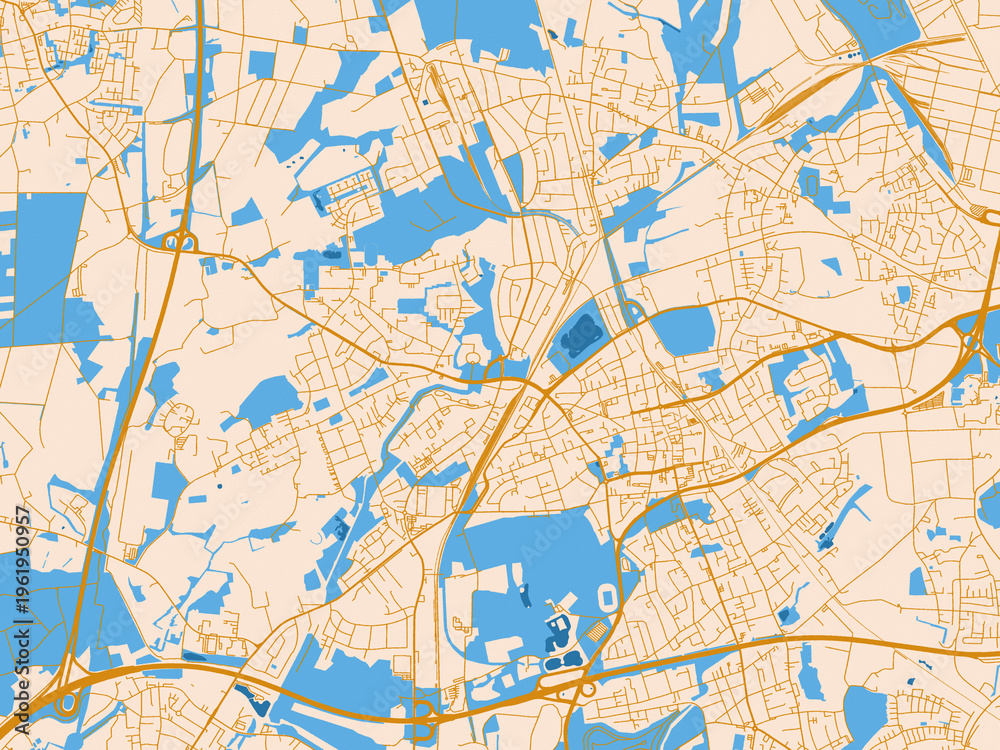 Fototapeta premium Urban map background of Gladbeck, Germany