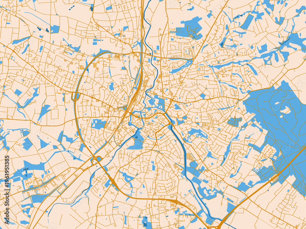 Fototapeta premium City street layout of Herford, Germany