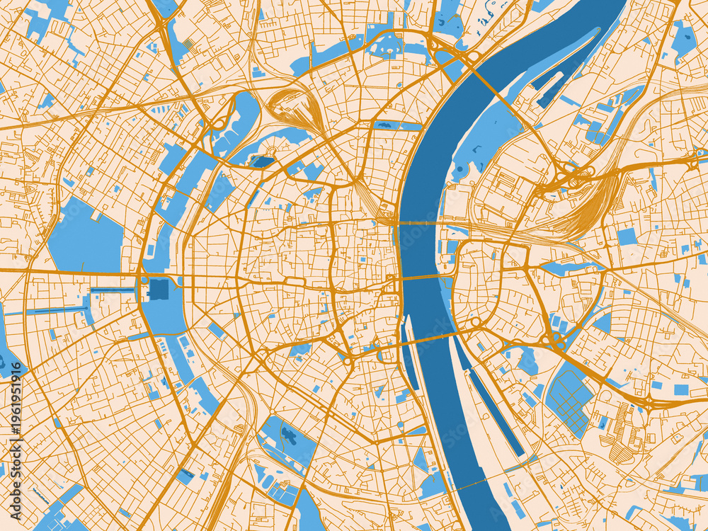 Obraz premium City grid layout map — Koln, Germany