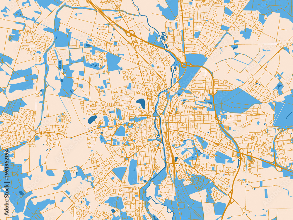 Obraz premium Urban map poster — Luneberg, Germany